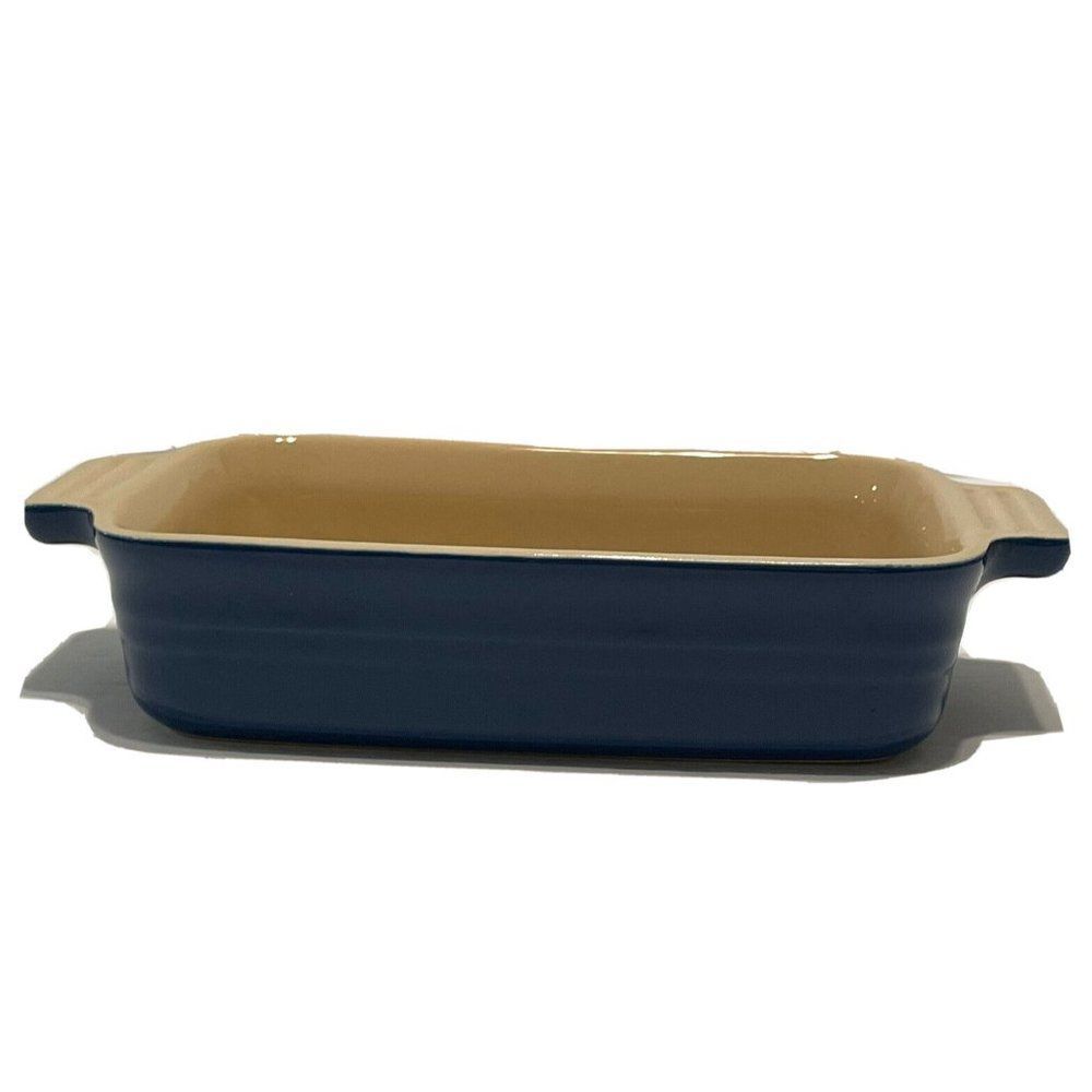 Le Creuset Blue Small Rectangular Stoneware Baking Dish Casserole 07.16